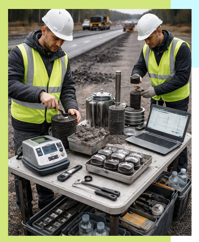 Сертификация асфальта: испытания и подтверждение в Курске